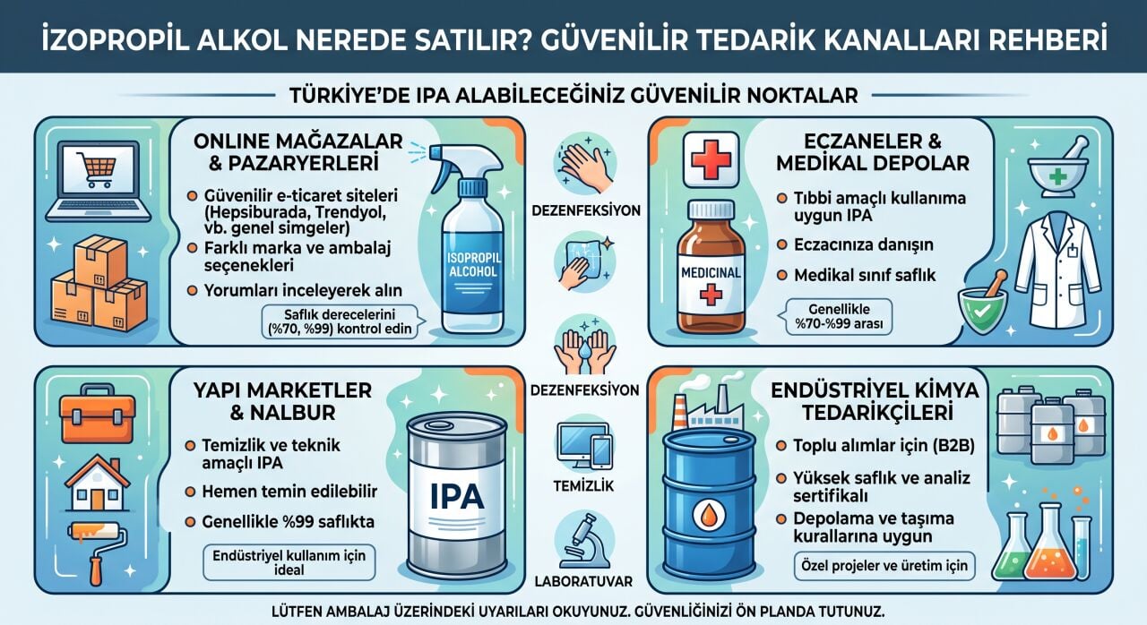 İzopropil Alkol Nerede Satılır? Eczane ve Tedarik Rehberi