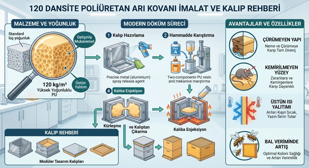 120 Dansite Poliüretan Arı Kovanı İmalatı ve Döküm Rehberi