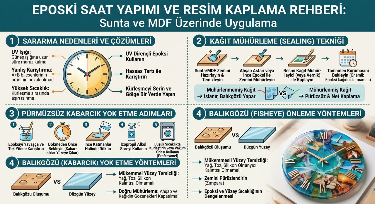 Epoksi Saat Yapımı ve Resim Kaplama Rehberi