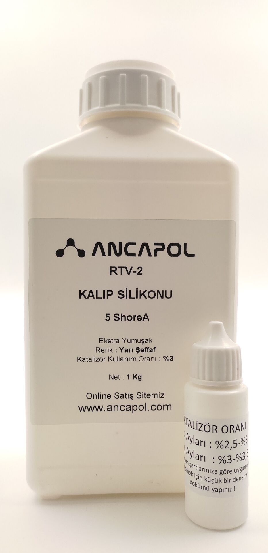 1. Kalite Yarı Şeffaf RTV-2 Kalıp Silikonu 5 SHORE (Ekstra Yumuşak) 1 KG