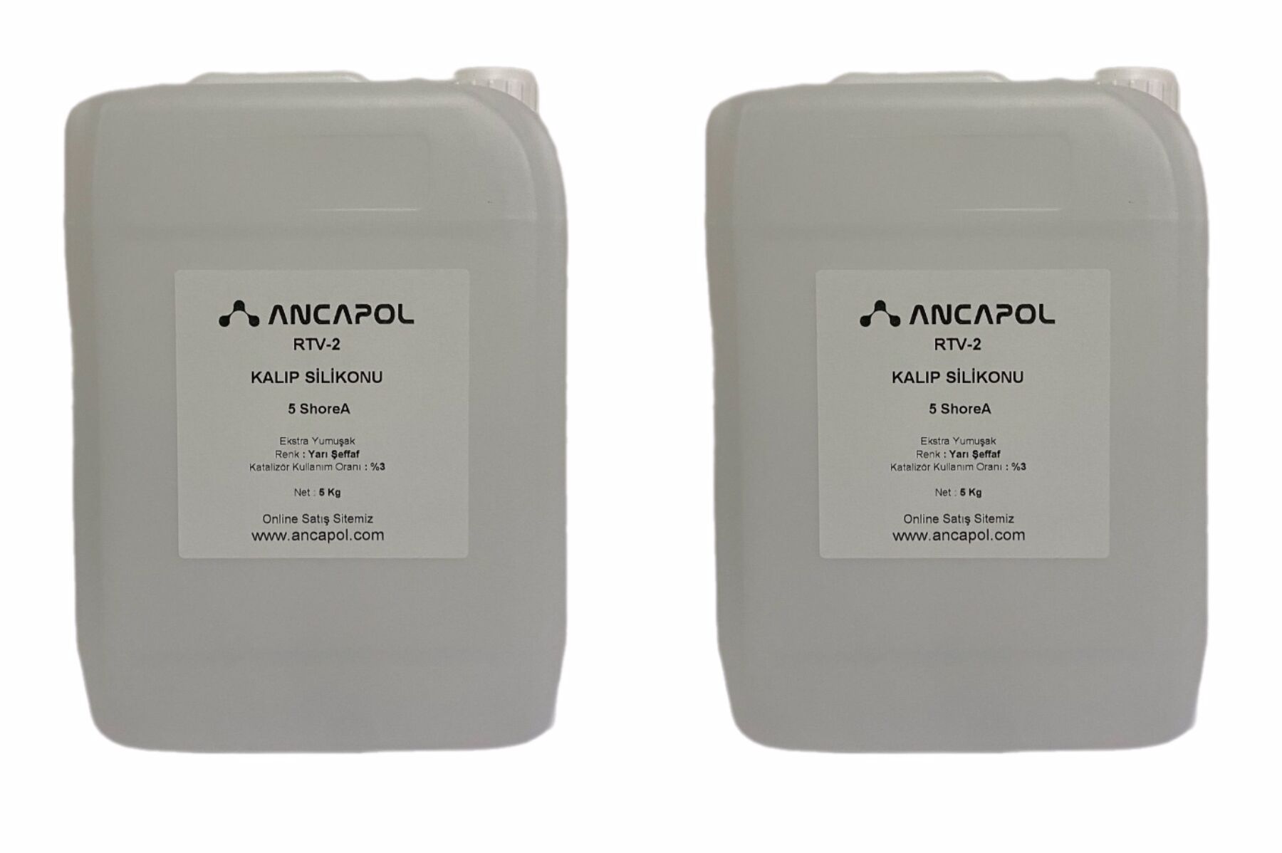 1. Kalite Yarı Şeffaf RTV-2 Kalıp Silikonu 5 SHORE (Ekstra Yumuşak) 10 KG