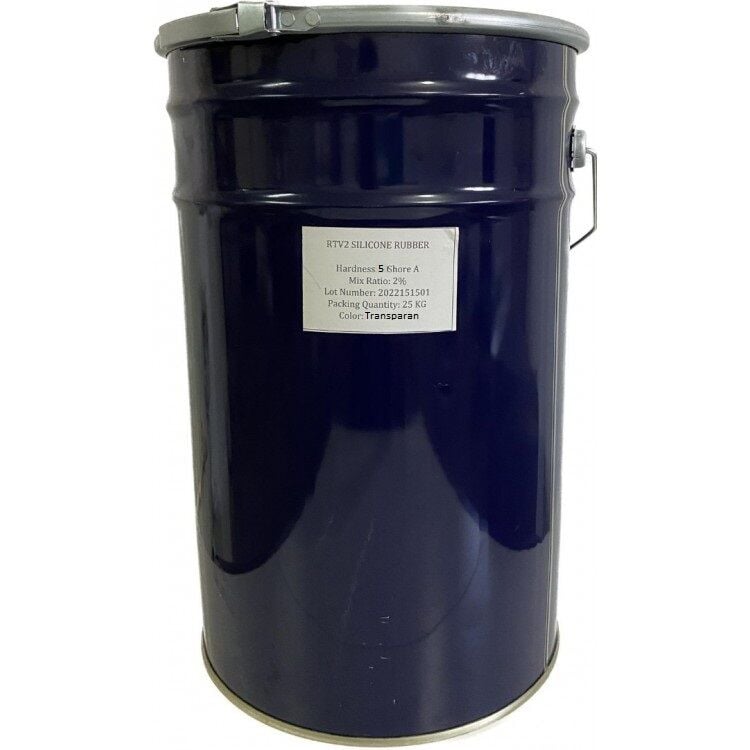1. Kalite Yarı Şeffaf RTV-2 Kalıp Silikonu 5 SHORE (Ekstra Yumuşak) 25 KG