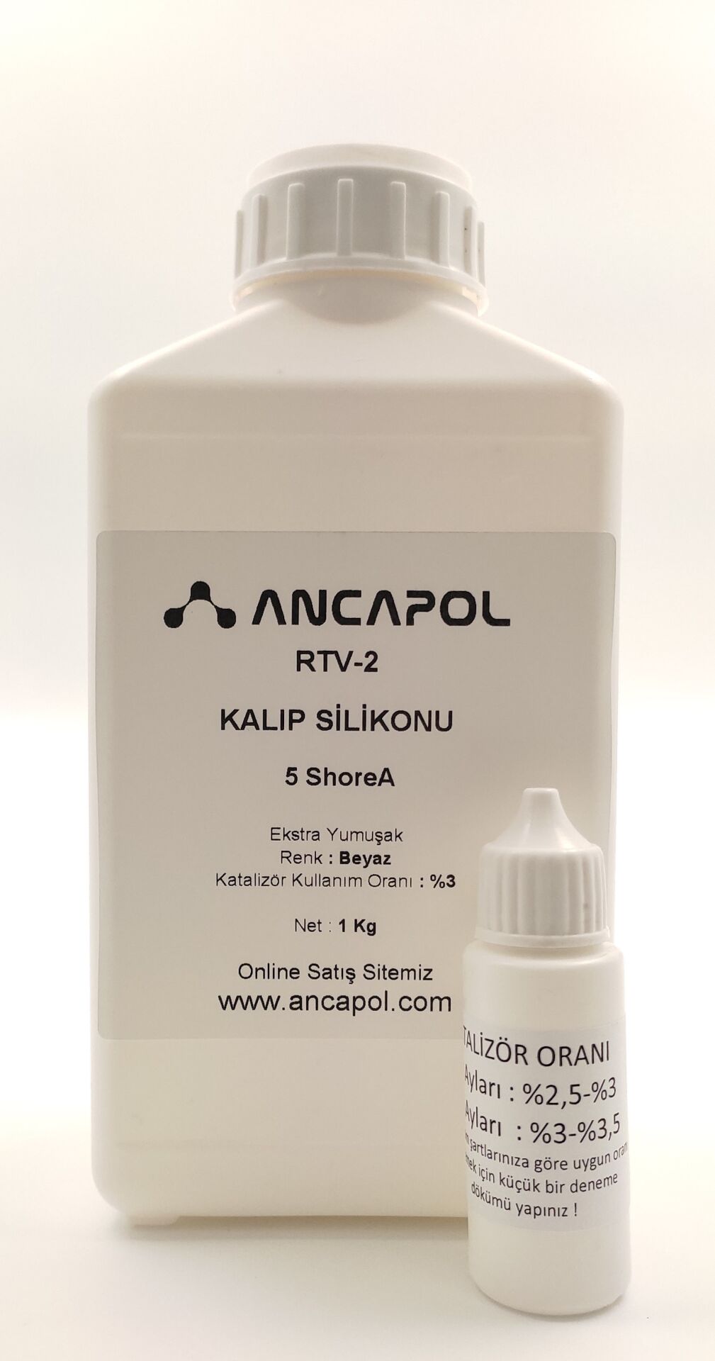 1. Kalite Beyaz RTV-2 Kalıp Silikonu 5 SHORE (Ekstra Yumuşak) 1 KG