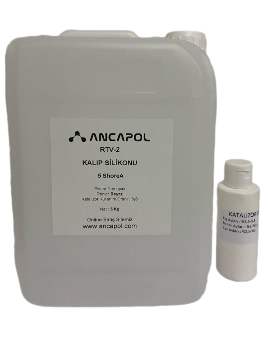 1. Kalite Beyaz RTV-2 Kalıp Silikonu 5 SHORE (Ekstra Yumuşak) 5 KG