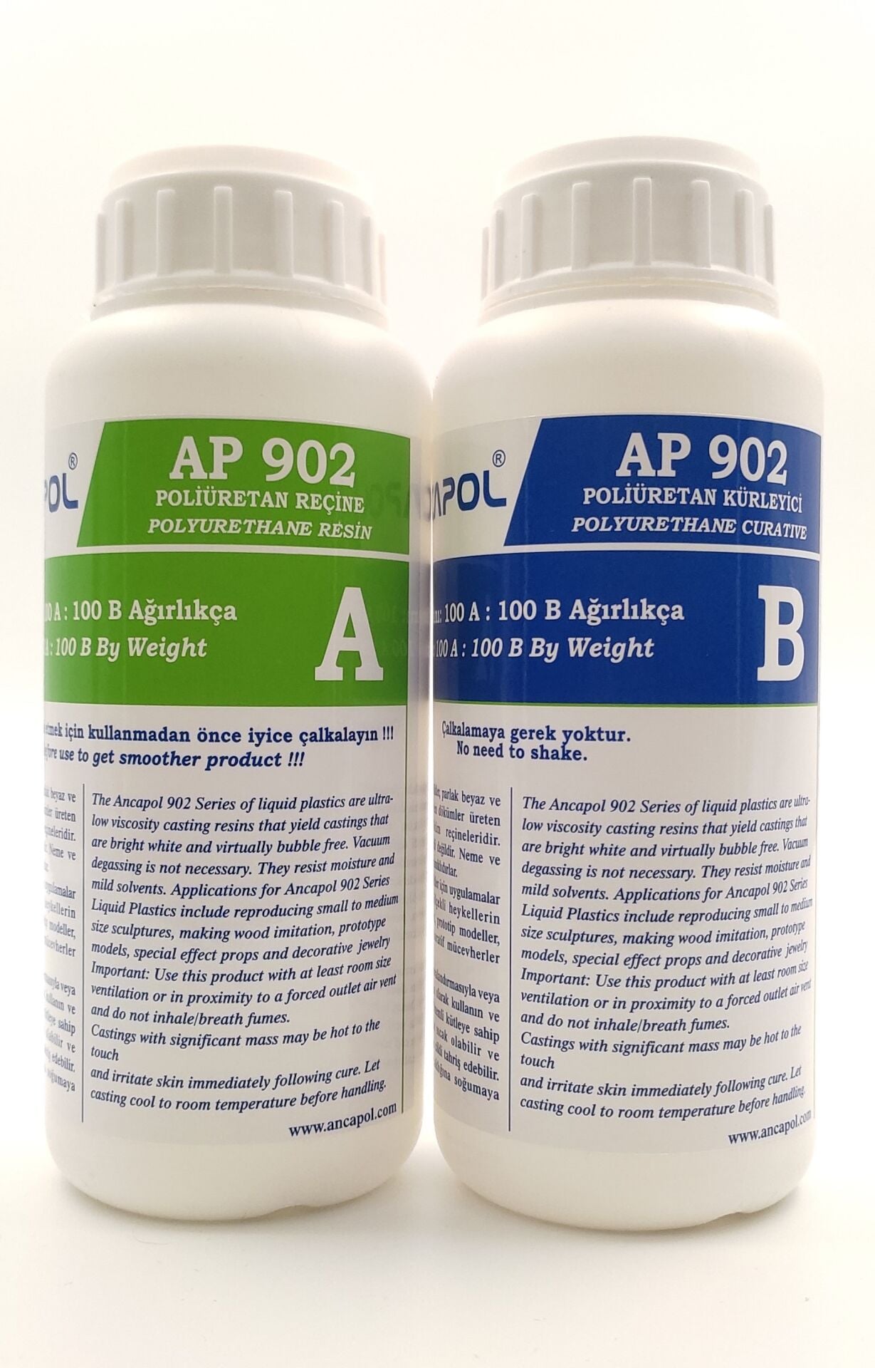 Ancapol AP 902 Sıvı Plastik Poliüretan Döküm Reçinesi - Ahşap Taklidi & Hızlı Kürlenme 1 KG
