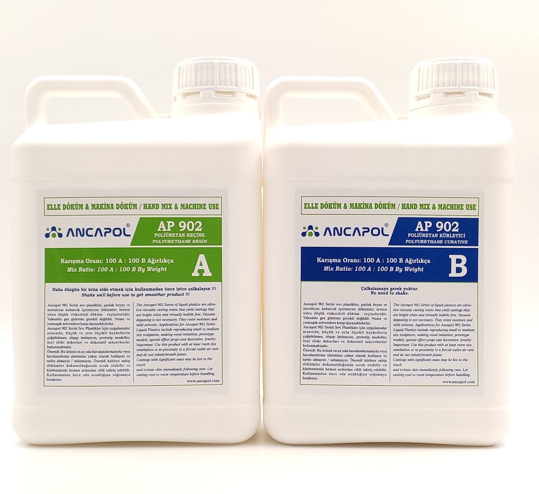 Ancapol AP 902 Sıvı Plastik Poliüretan Döküm Reçinesi - Ahşap Taklidi & Hızlı Kürlenme 10 KG
