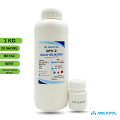 1. Kalite Beyaz RTV-2 Kalıp Silikonu 20 SHORE (Sert) 1 KG