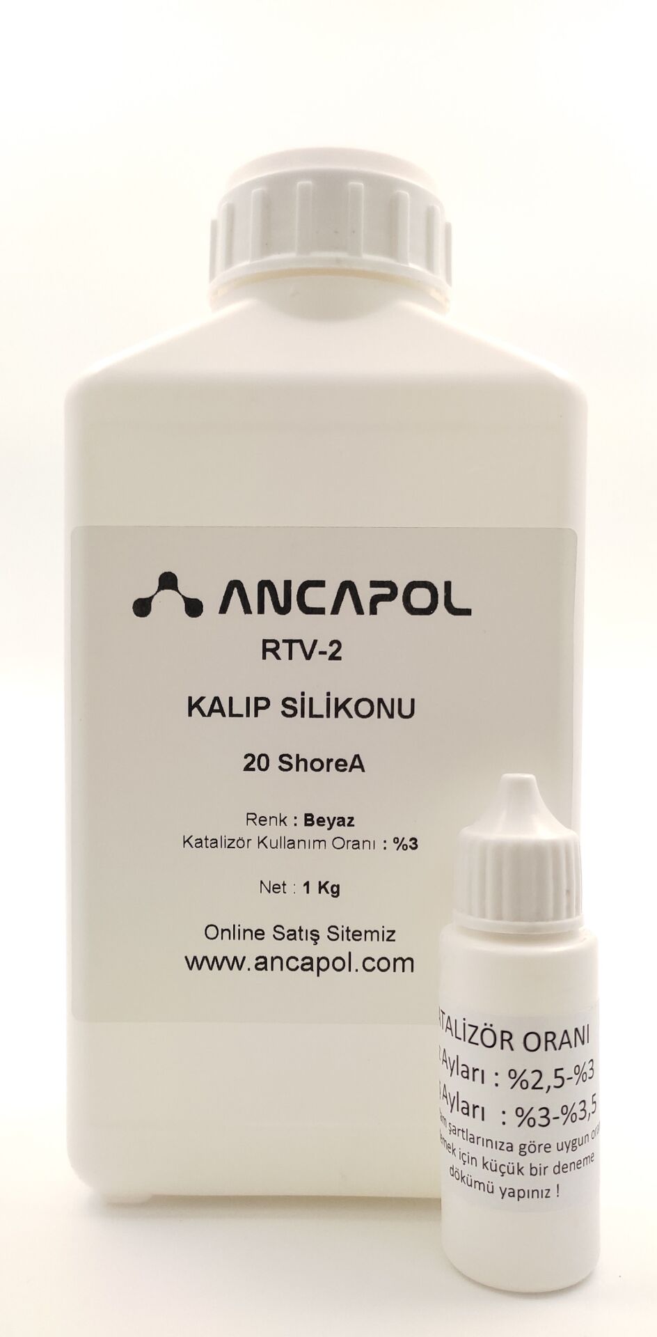 1. Kalite Beyaz RTV-2 Kalıp Silikonu 20 SHORE (Sert) 1 KG