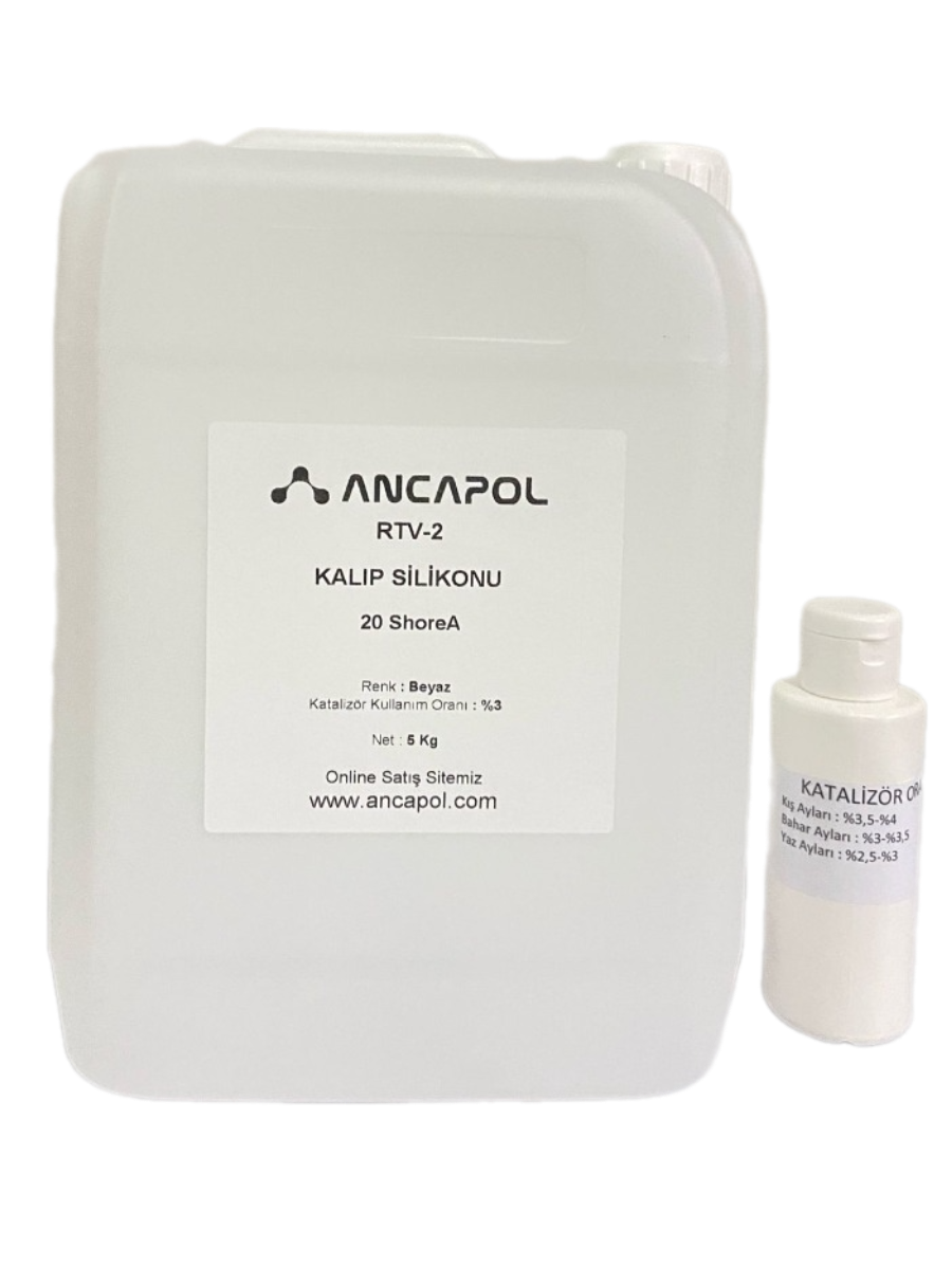 1. Kalite Beyaz RTV-2 Kalıp Silikonu 20 SHORE (Sert) 5 KG