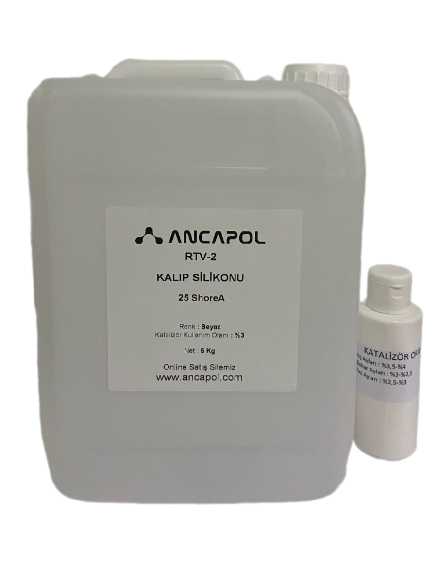 1. Kalite Beyaz RTV-2 Kalıp Silikonu 25 SHORE (Ekstra Sert) 5 KG