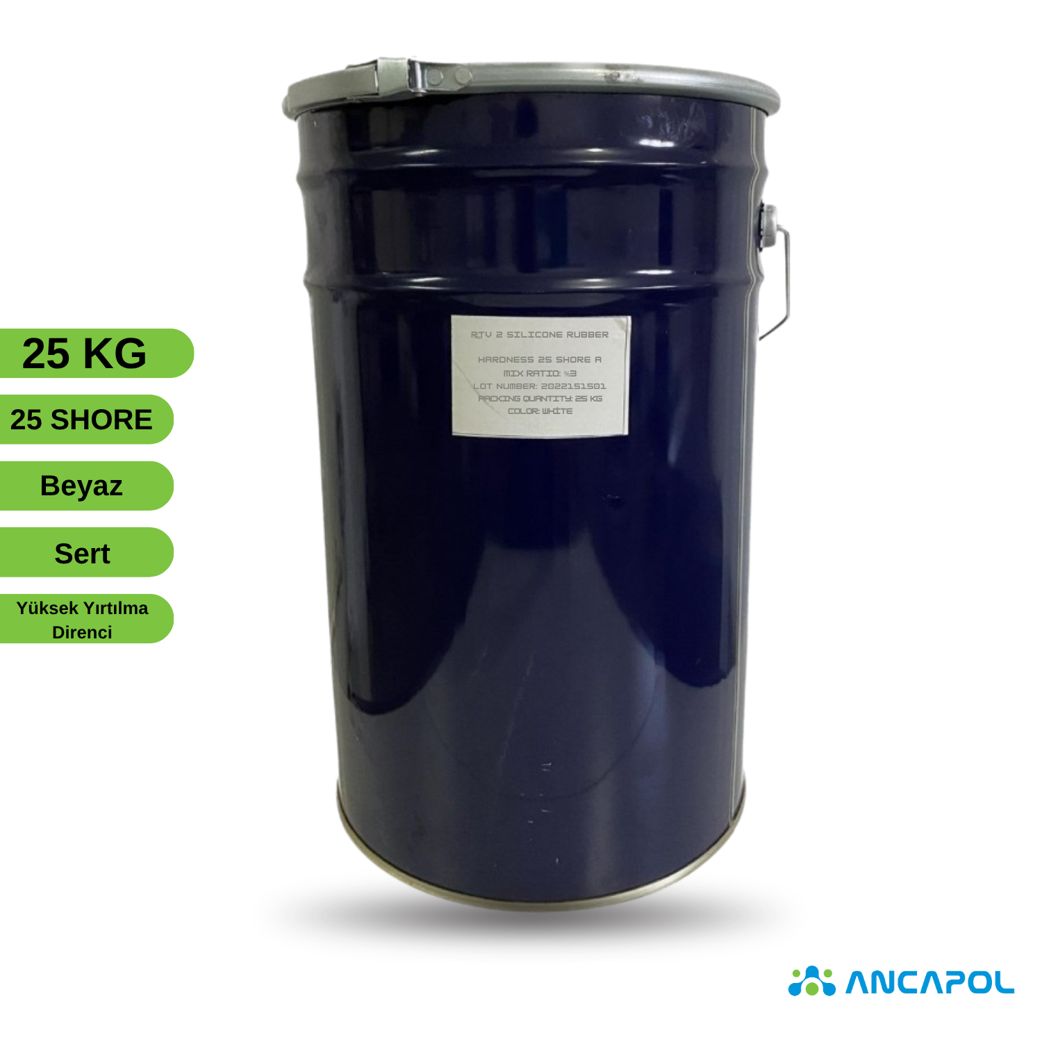 Ancapol 25 Shore RTV-2 Kalıp Silikonu - Ağır Döküm, Beton ve Poliüretan İçin Sert Kalıp Silikonu 25 KG