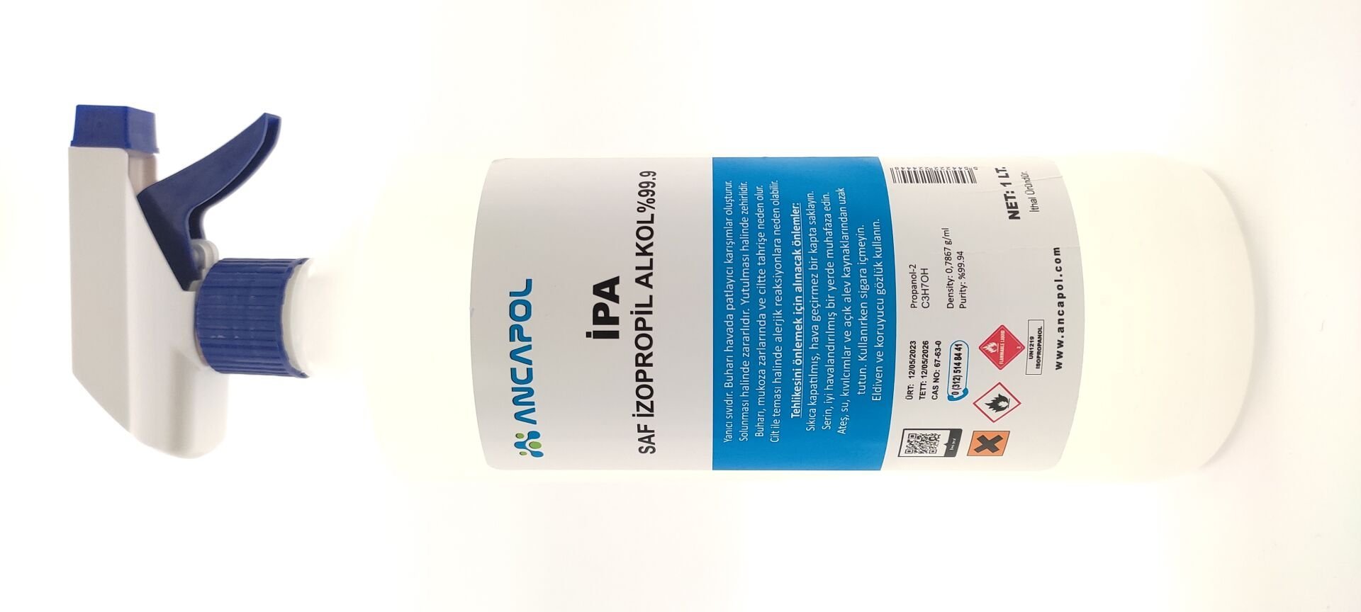 Saf %99.9 Izopropil Alkol Sprey Başlıklı 1 Litre