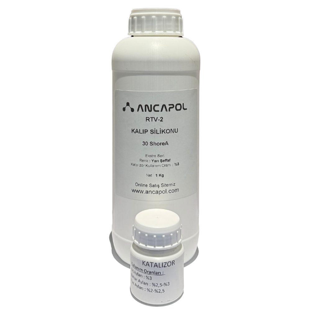 1. Kalite Yarı Şeffaf RTV-2 Kalıp Silikonu 30 SHORE (Ekstra Sert) 1 KG