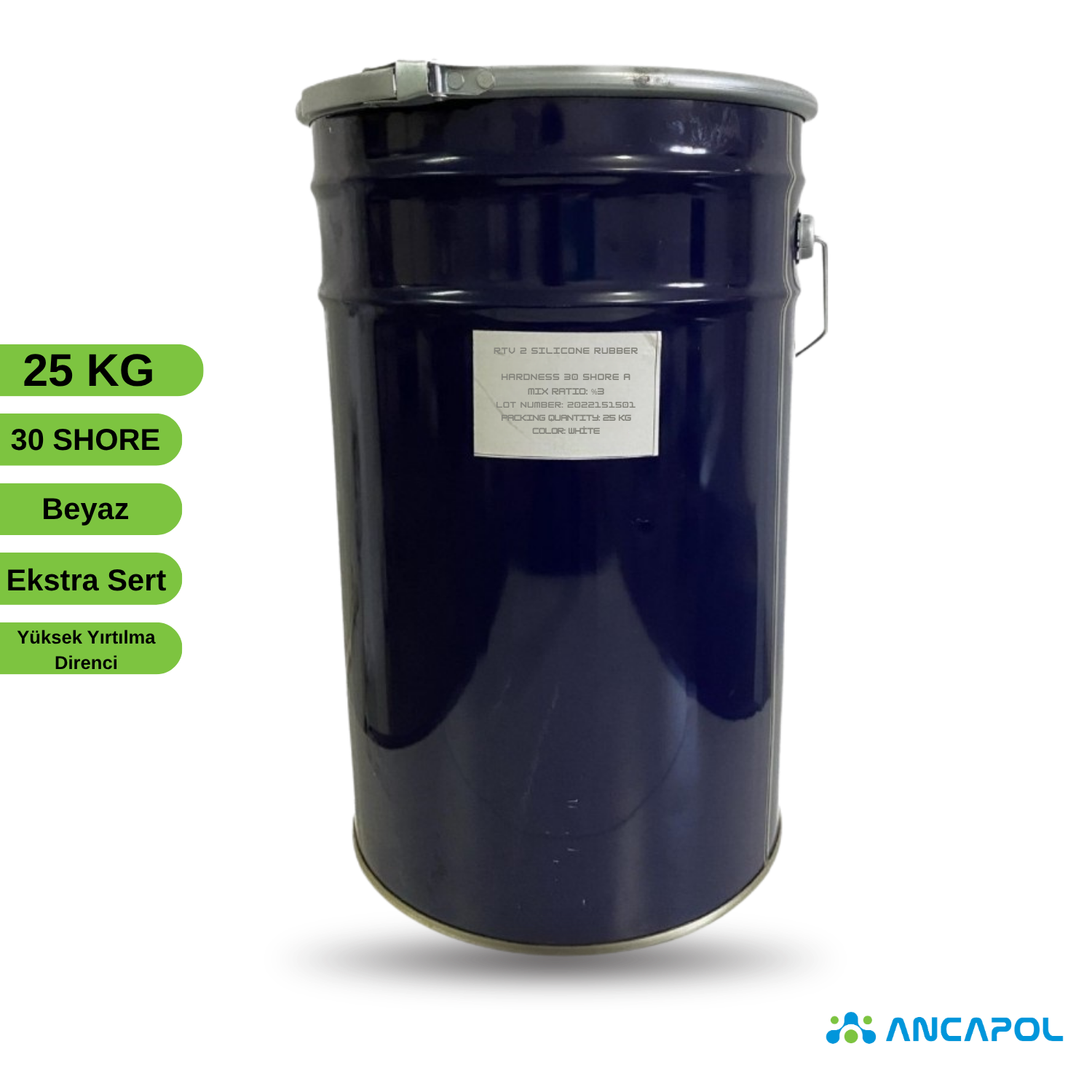 Ancapol 30 Shore RTV-2 Kalıp Silikonu - Endüstriyel ve Sert Beton/Polyester Kalıp Silikonu 25 KG